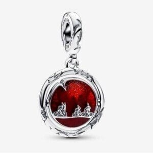 Pandora Silver and Red Charm Pendant
